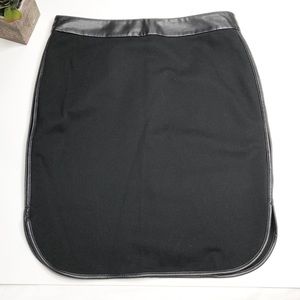 LOFT black skirt, faux leather details